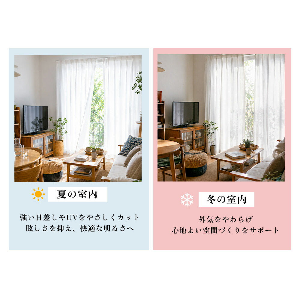 遮像レースカーテン 2枚組 商品説明画像