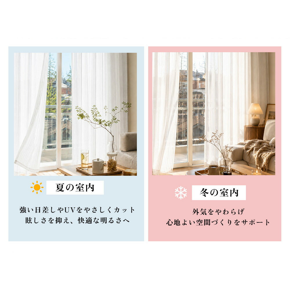 UVカット レースカーテン 2枚組 商品説明画像